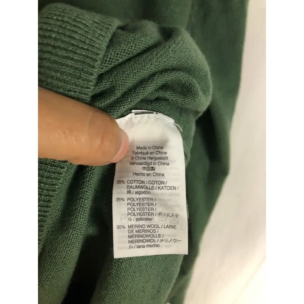 J. Crew Mercantile Men's Green‎ V Neck Lightweight Sweater Size XL
